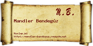 Mandler Bendegúz névjegykártya